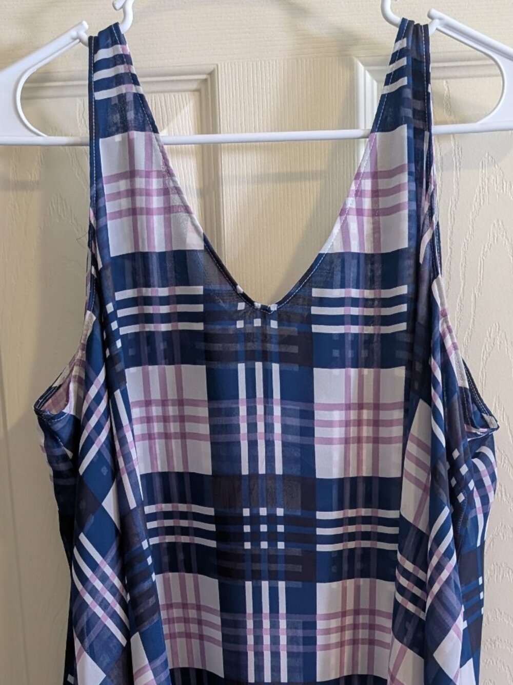 Lane Bryant Womens Plus Size 16 Sleeveless Dbl Layer Sheer Pink / Navy